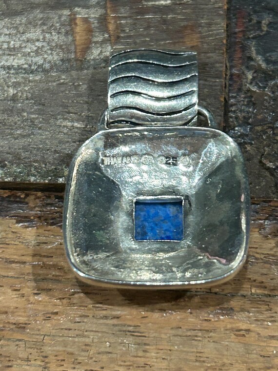 925 sterling silver statement square flower slide… - image 5