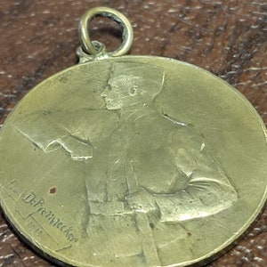 Vintage Belgian Military Medal, 1913 Pre WWI Medal, Image of Soldier & &quot;My Rifle is in the Service of the Homeland Not Under the Church&quot;