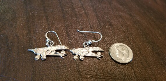 Vintage Sterling Spirit of St. Louis Airplane Ear… - image 2