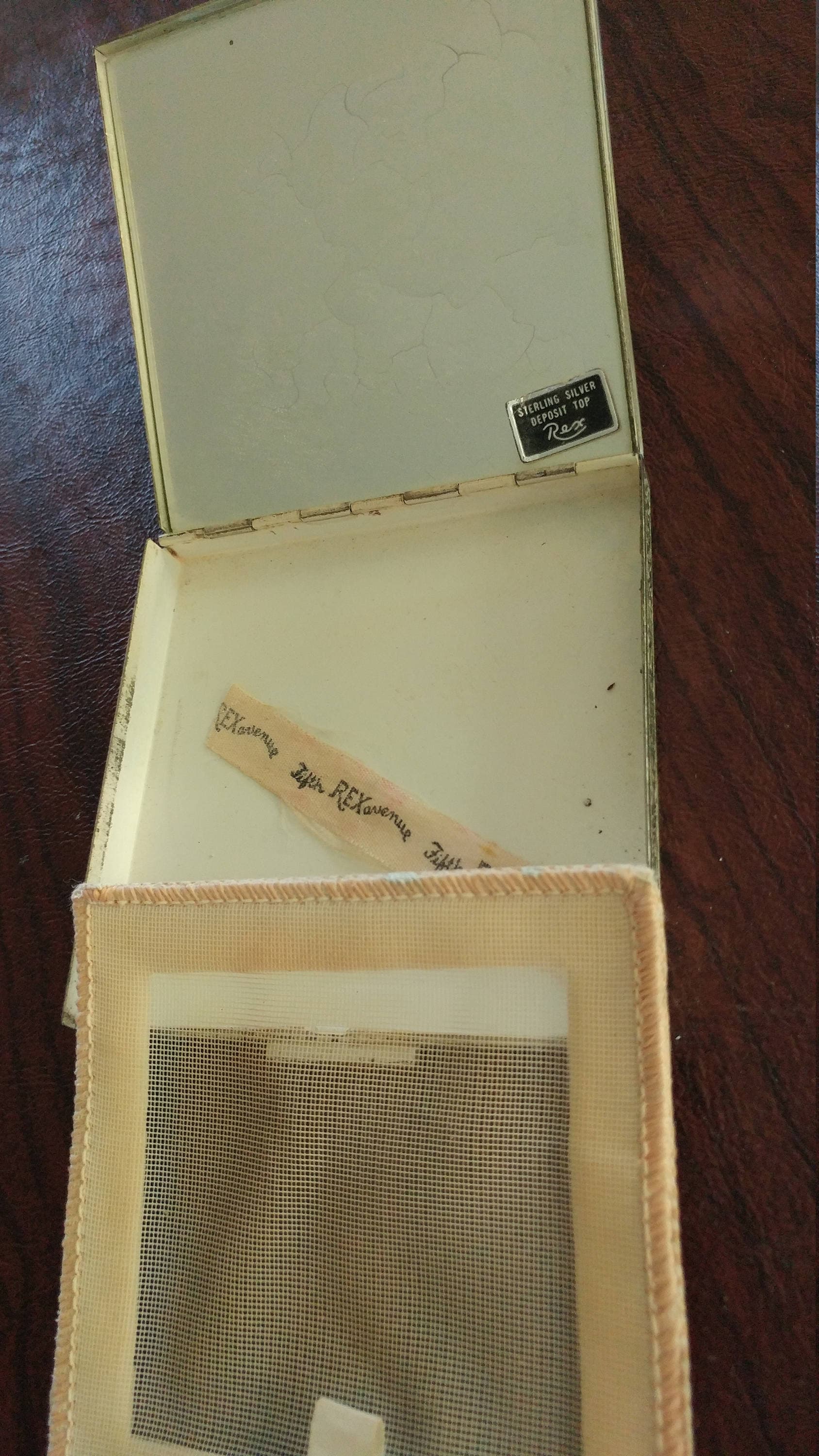 Vintage Rex Fifth Avenue Powder Compact, Silver-tone With Etched