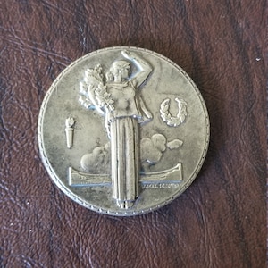 Vintage French Art Deco Art Medallion Signed Marcel Renard, &quot;The March of the Army&quot; Medallion, Dated 1960