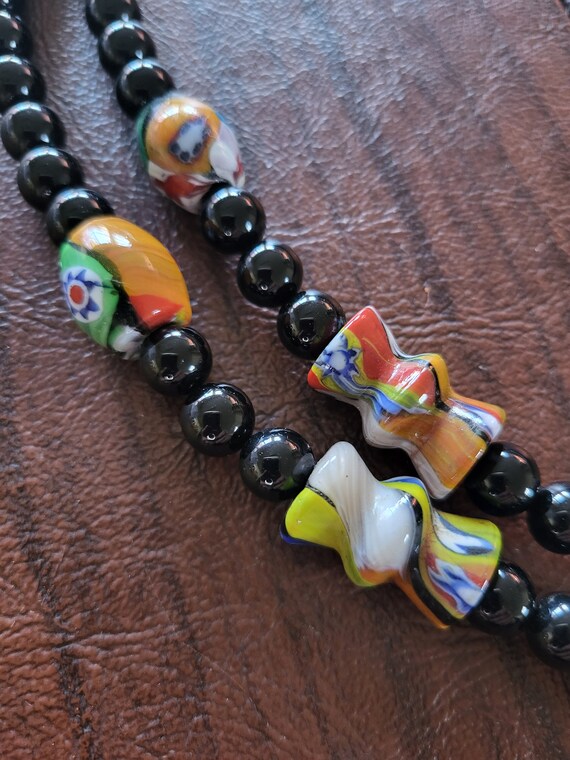 Gorgeous Vintage Black Bead and Murano Glass Bead… - image 7