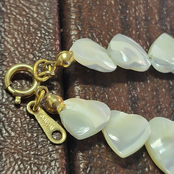 Vintage Avon Carved Mother of Pearl Heart Necklac… - image 5