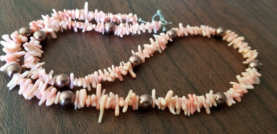 Vintage Coral Branch Necklace, 23 Inch Coral Neck… - image 6