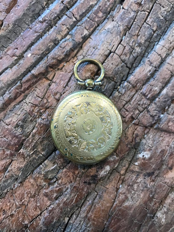 Antique Victorian pinchbeck mourning locket penda… - image 2