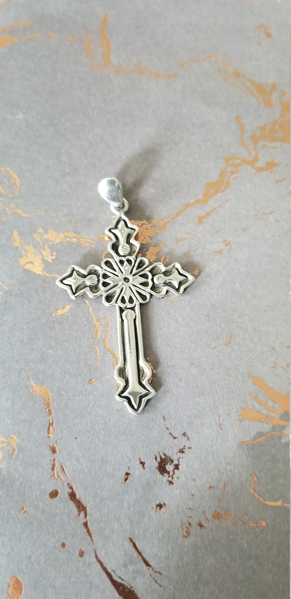 Unique Sterling Silver Cross Pendant, Modern Cross