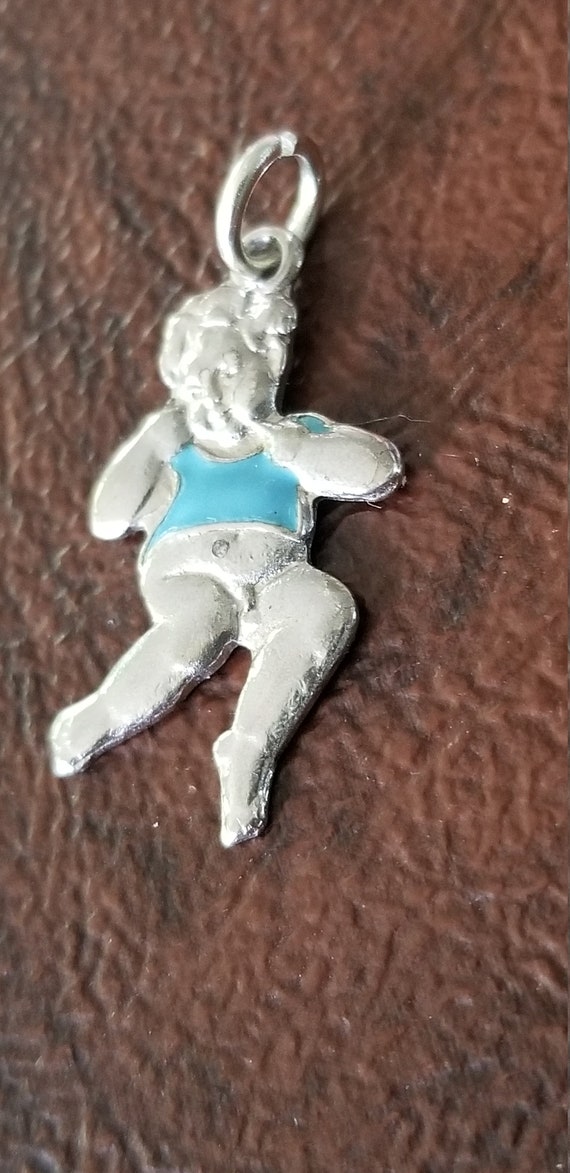 Rare Vintage Sterling Enameled Baby Boy Without D… - image 5