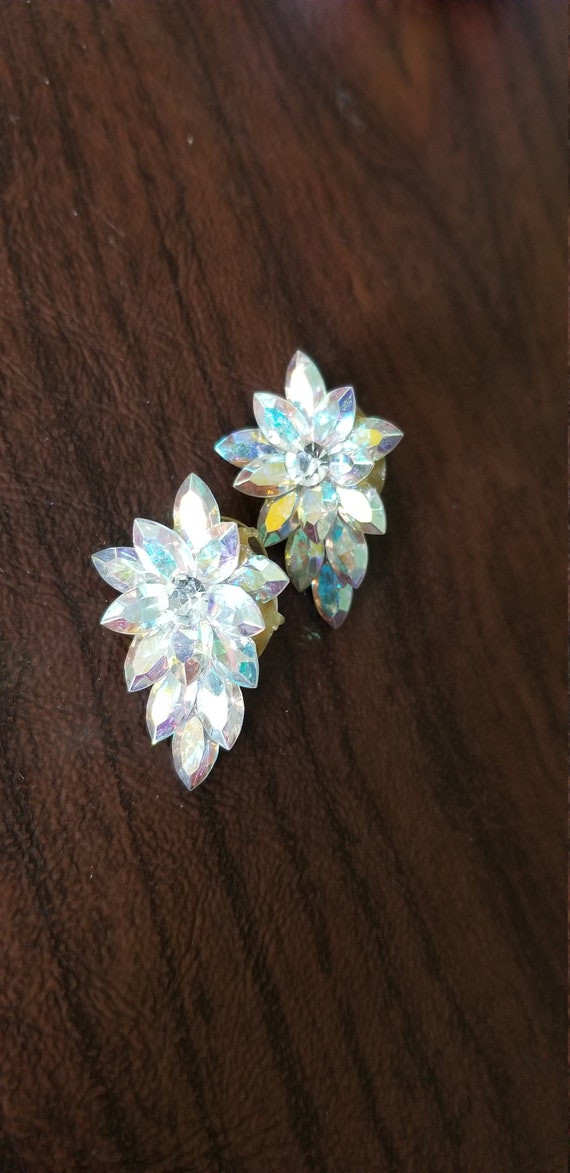 Vintage 1980's Crystal Earrings, Wendy Gell? Auror