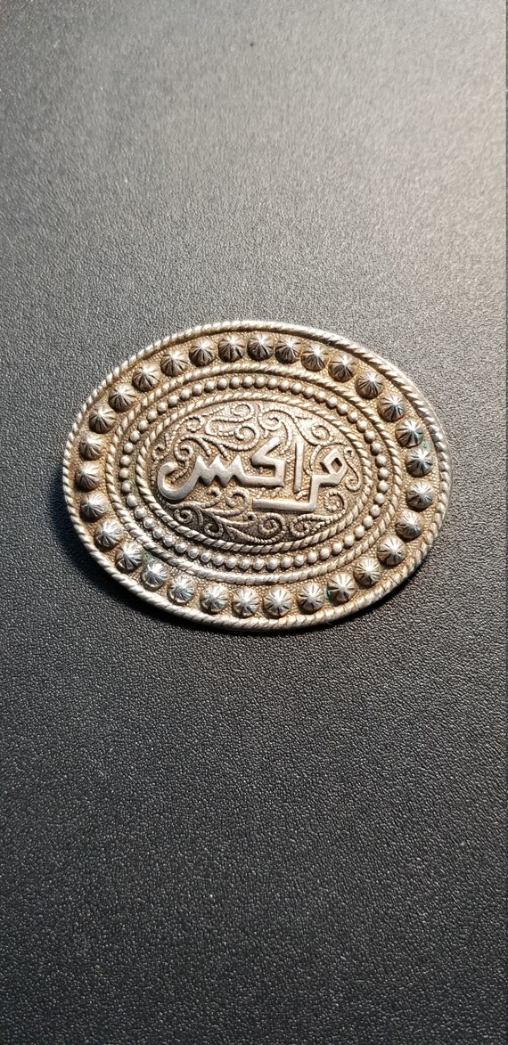 Antique Silver Souviner Brooch from Marrakesh (Mar
