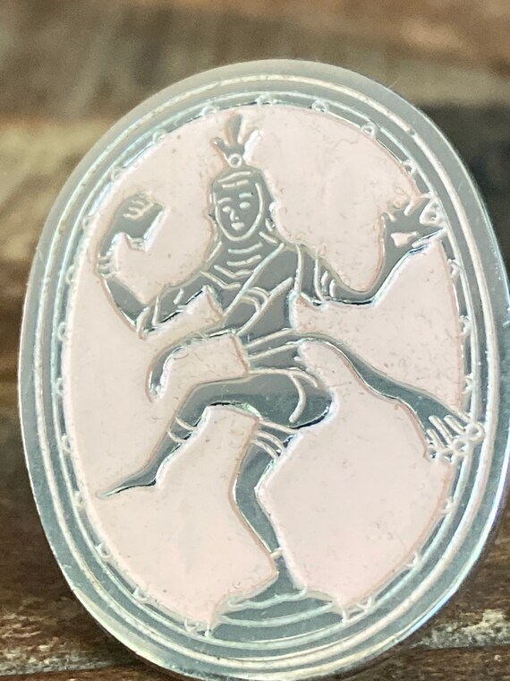 Vintage pair of Swank 1950’s silver tone and pink… - image 4