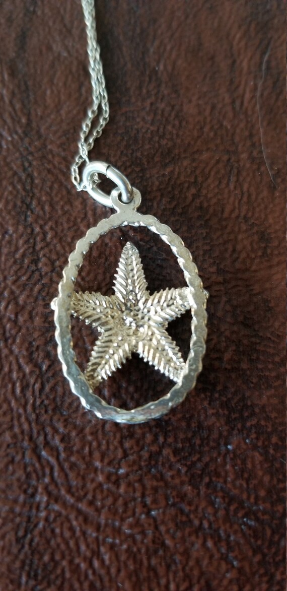 Pretty Sterling Silver Starfish Pendant Necklace,… - image 6