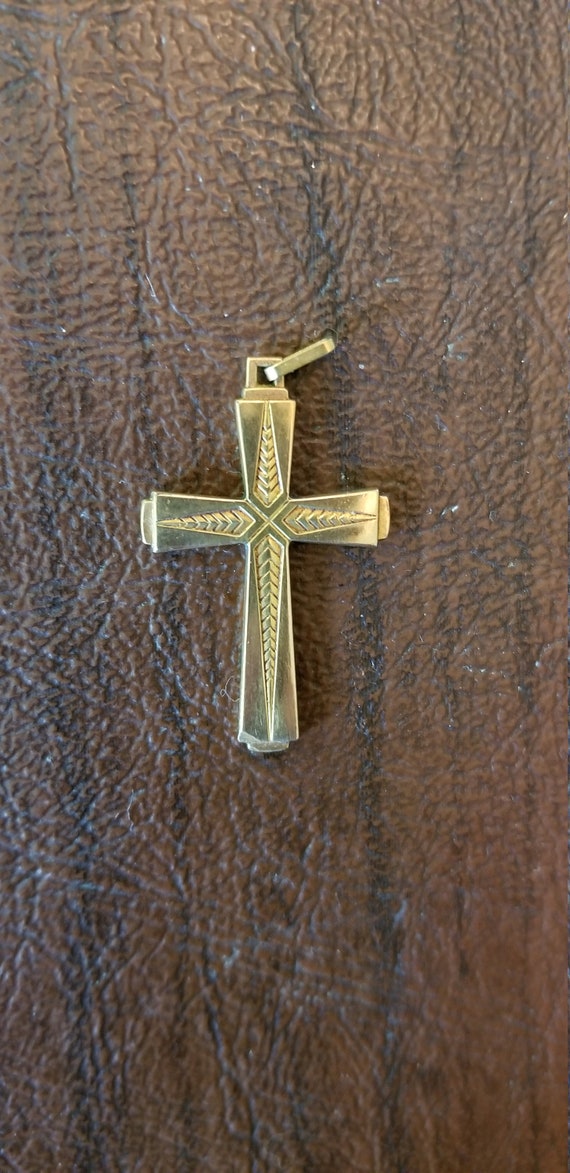 Antique French Savard Fix Gold Filled Cross Penda… - image 7