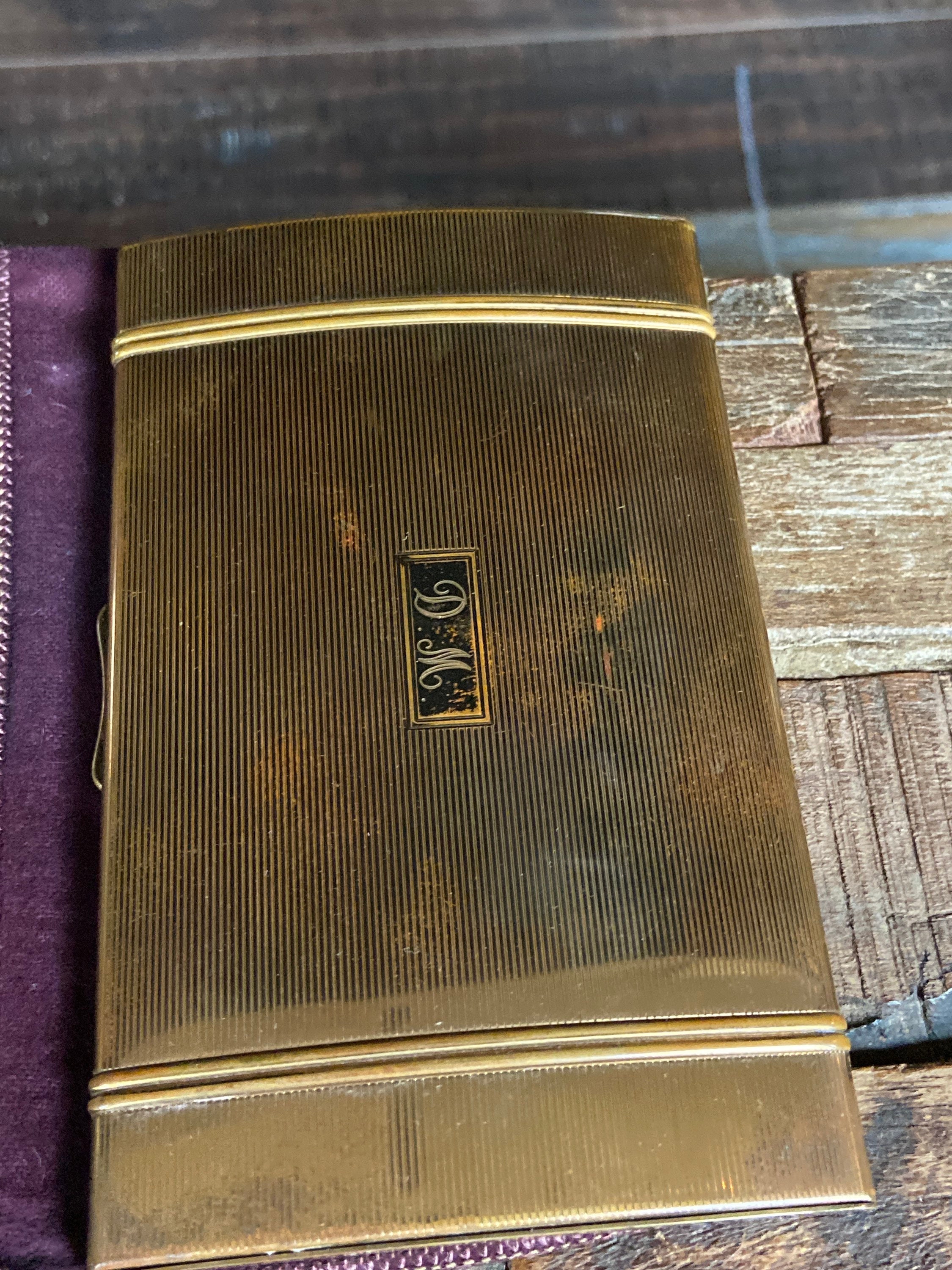 vintage brass cigarette case Chinese Antique Brass Cigarette Box Jewelry Case Jade Seal