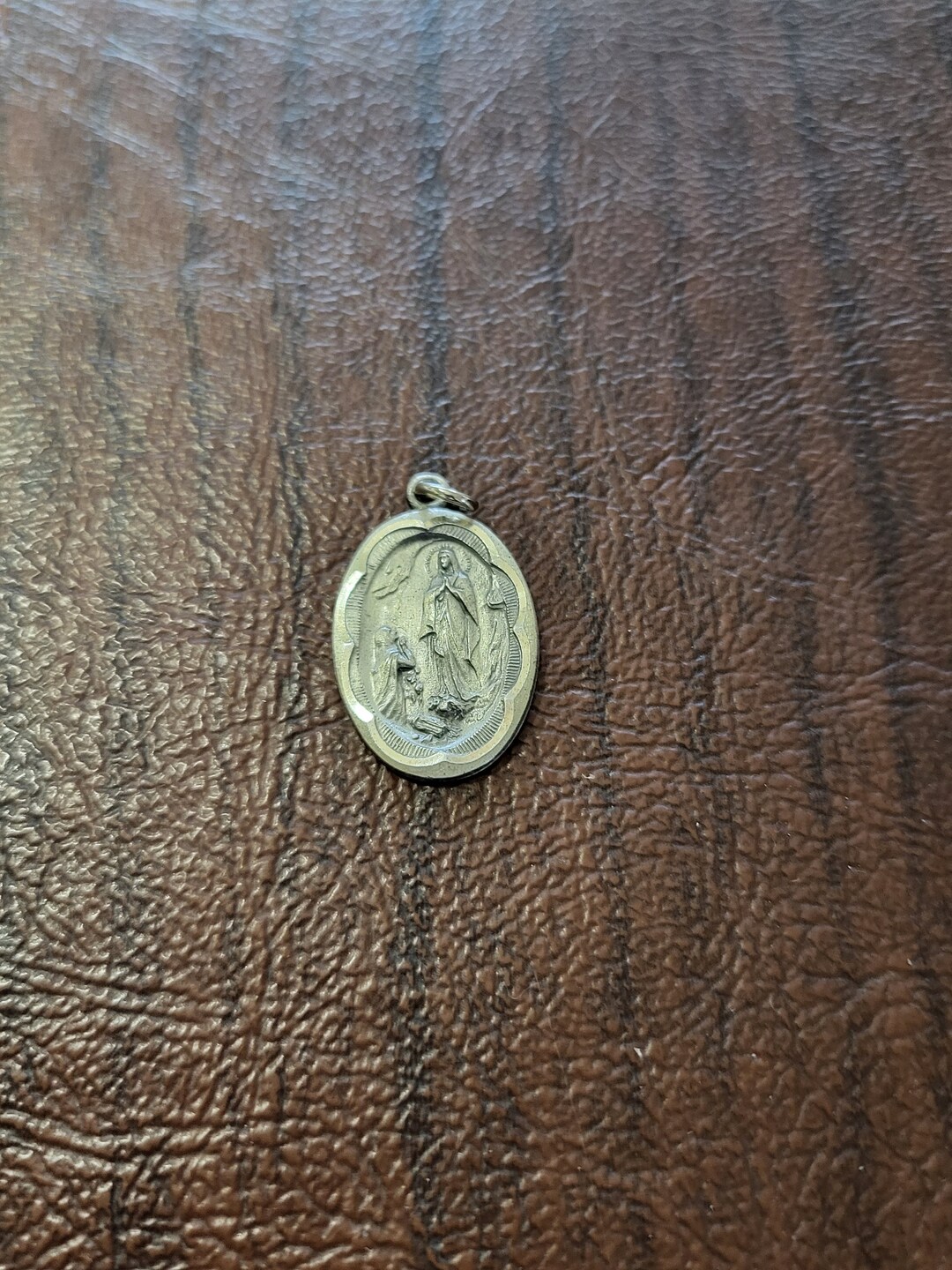 Vintage Sterling Silver Lourdes Pendant, Our Lady of Lourdes Medal ...