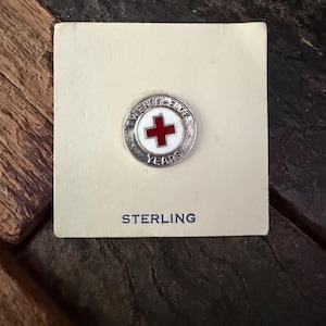 Vintage Red Cross Pin - Etsy