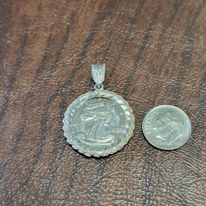 Mexican Golden Eagle Coin Pendant On 28" .925 Sterling Silver Snake Chain - Honoredallies