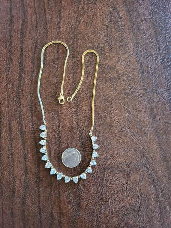 Vintage Gold Over Sterling Silver Necklace with H… - image 2
