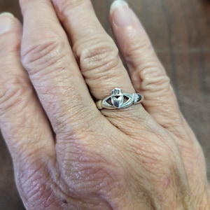 Vintage Sterling Silver Claddagh Ring, Friendship, Loyalty and Love Ring, Size 6.5 Irish Love Ring