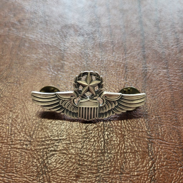 Vintage Sterling Silver United States Air Force Command Pilot Wings, N.S. Meyer Pilot Wings Pin, Master Aviator Badge