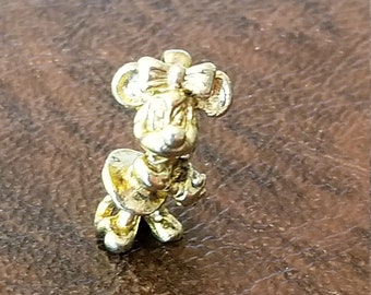 Vintage Gold over Sterling Silver Minnie Mouse Charm/Pendant, Walt Disney Productions Minnie Mouse Charm, 3-D Figural Minnie Mouse Charm