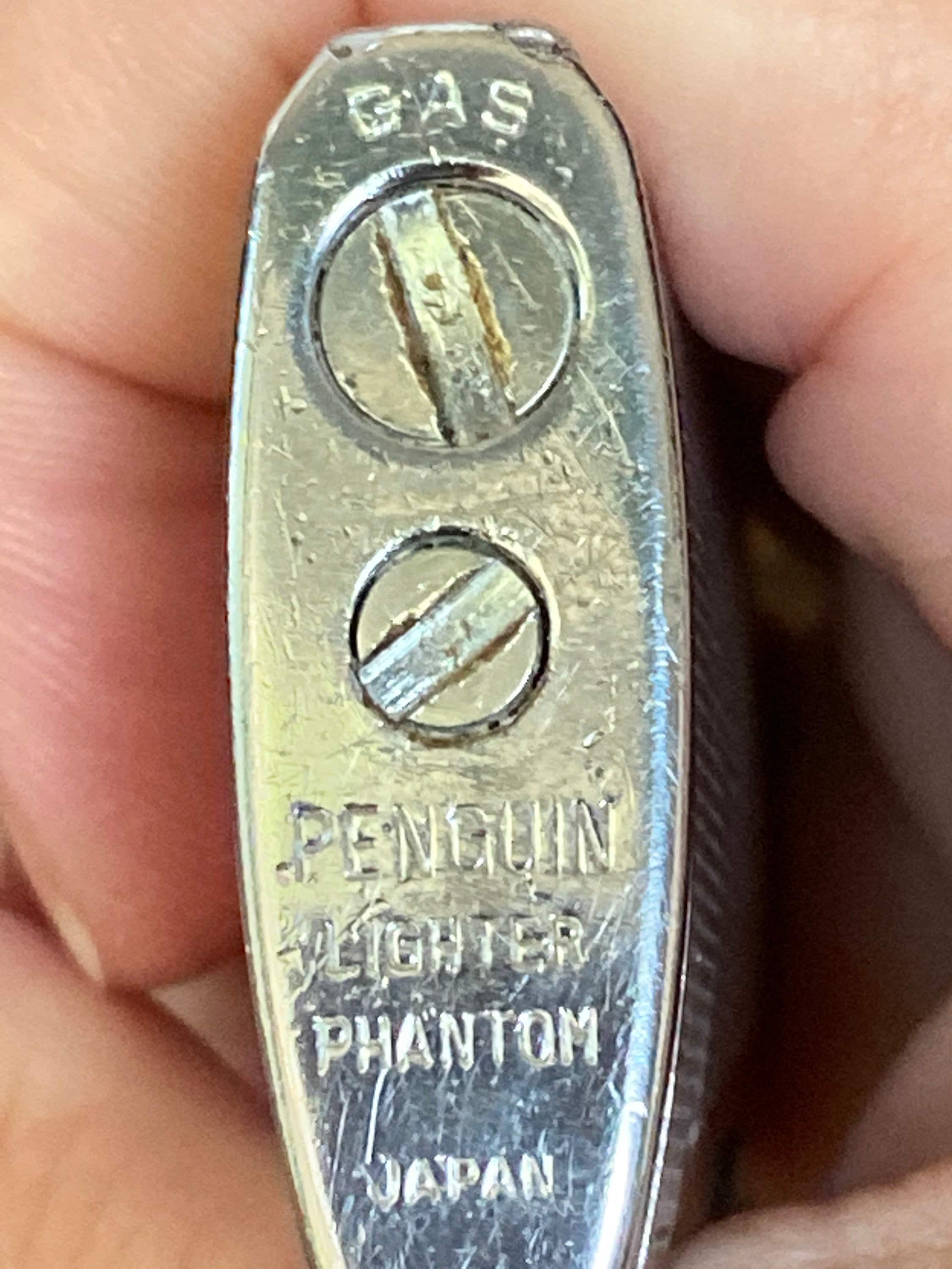 Vintage Silver Tone Penguin Phantom Gas Cigarette Lighter - Etsy