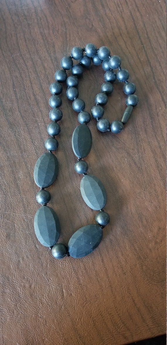 Unique Modernist Rubber Bead Statement Necklace, M