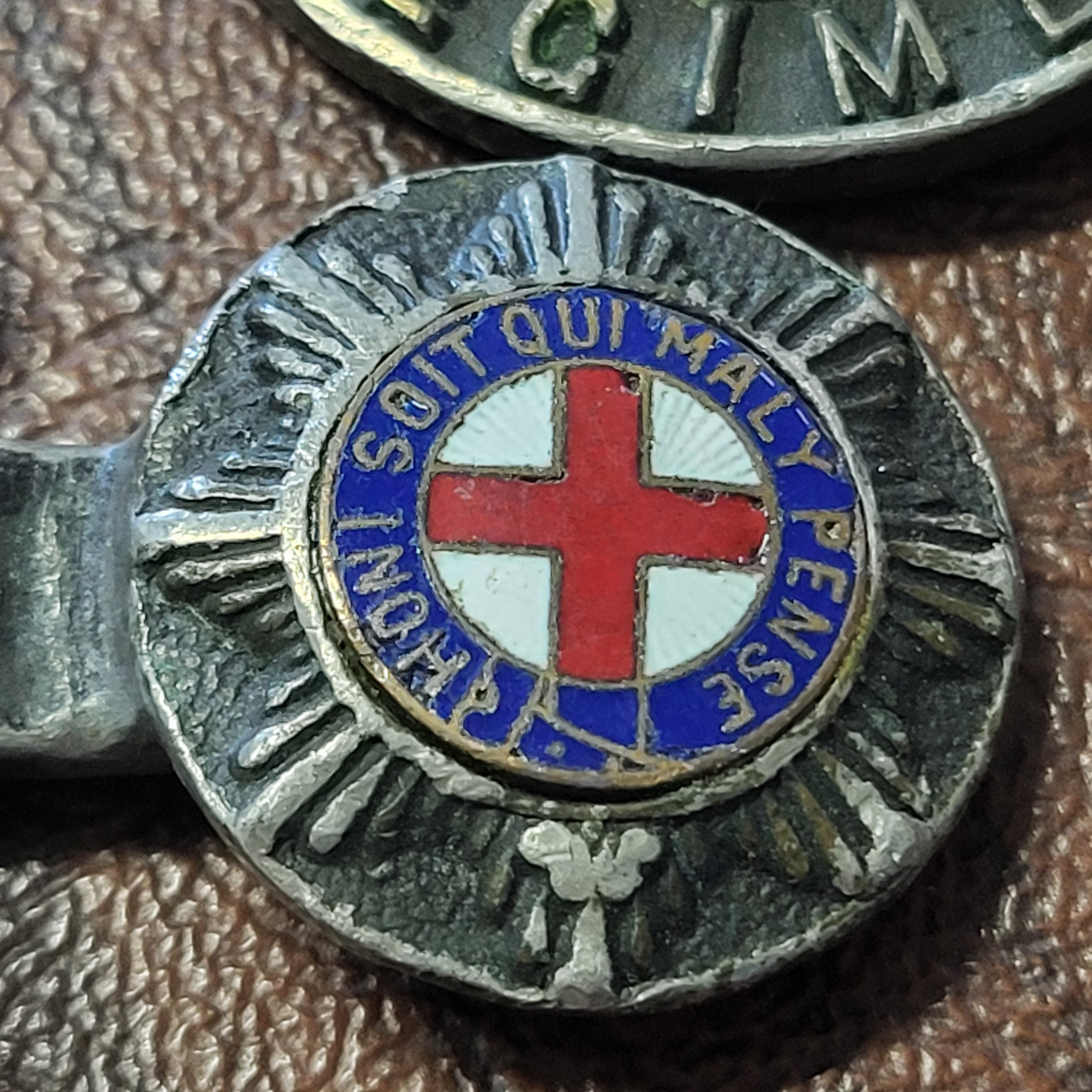 Vintage WW2 UK British Honi Soit Qui Mal y Pense Border Regiment‎ Belt Buckle Vintage World War II Era British Border Regiment Belt Buckle  main image 3