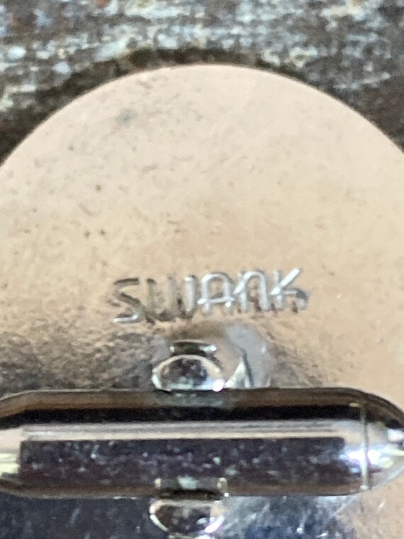 Vintage pair of Swank 1950’s silver tone and pink… - image 6