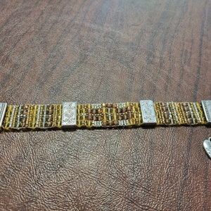 Retired Brighton Bracelet, Silver-Plated and Shades of Brown Beads, Beaded Brighton Bracelet, 7-8 Inch Brighton Bracelet