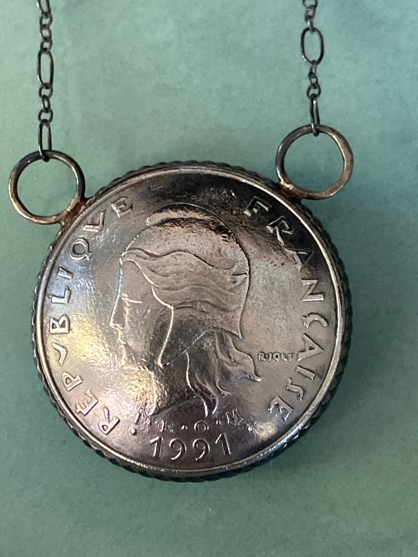 Boutons De Manchette En Pièces Grecques Vintage - 50 Lepta Argent - Réutilisées
