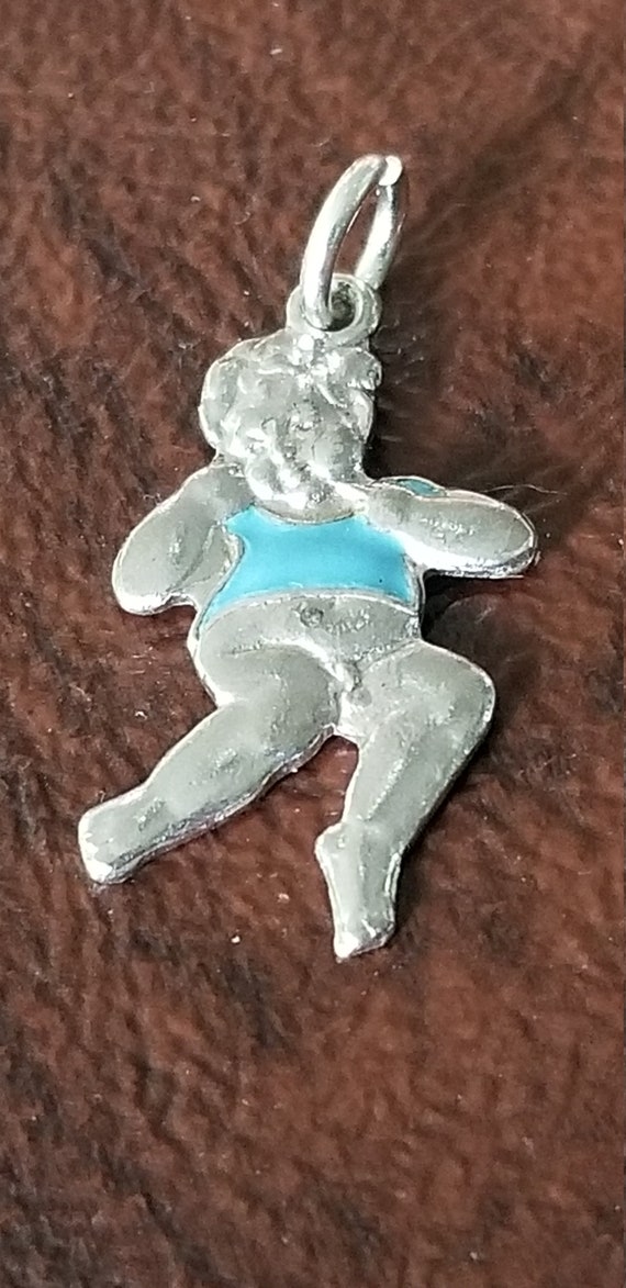 Rare Vintage Sterling Enameled Baby Boy Without D… - image 3