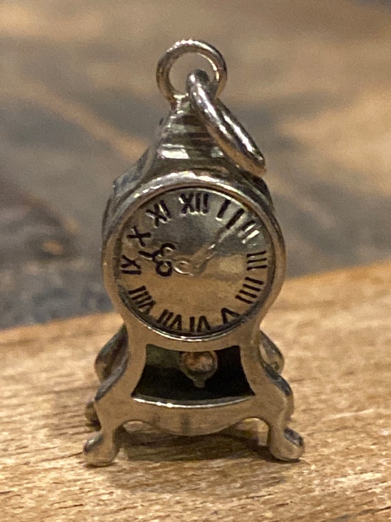 Vintage CHN 800 silver mantle clock charm for brac