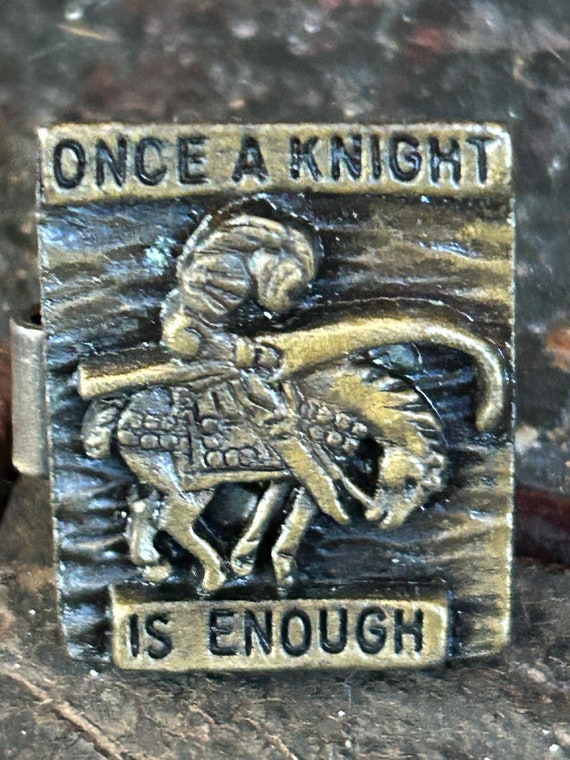 Small rectangular brass colored Once A Knight Is … - image 3