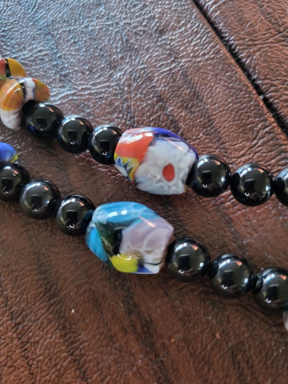 Gorgeous Vintage Black Bead and Murano Glass Bead… - image 6