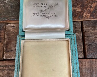 gift jewelry presentation box Antique turquoise jewelry presentation box with push button from Oddy Wilson & Co., Ltd, 4 Kings Road, Harrogate