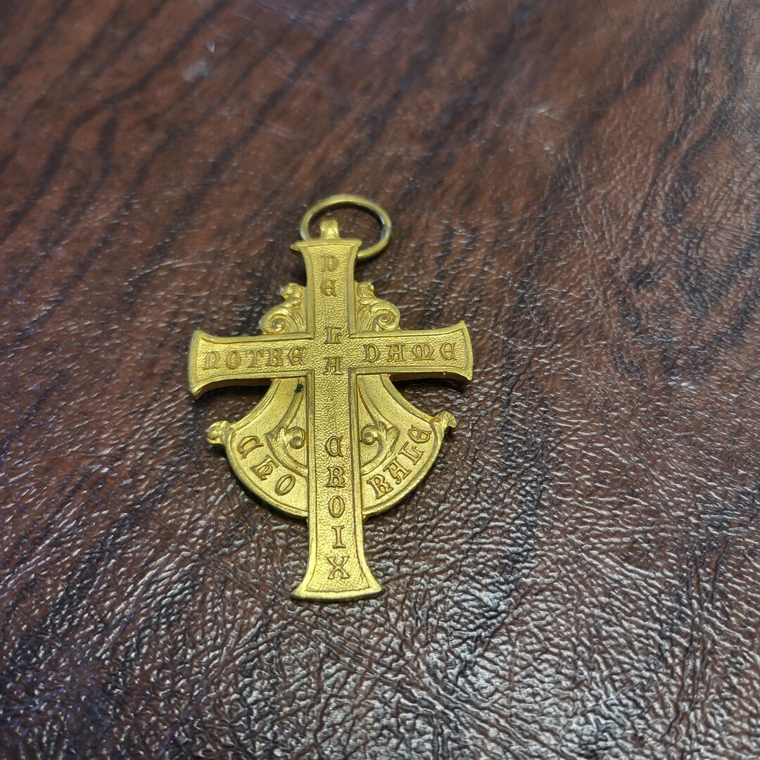 Vintage French Religious Medal, Notre Dame De La Croix Cross Medal ...