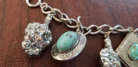 Vintage Costume Jewelry Charm Bracelet with Faux … - image 4