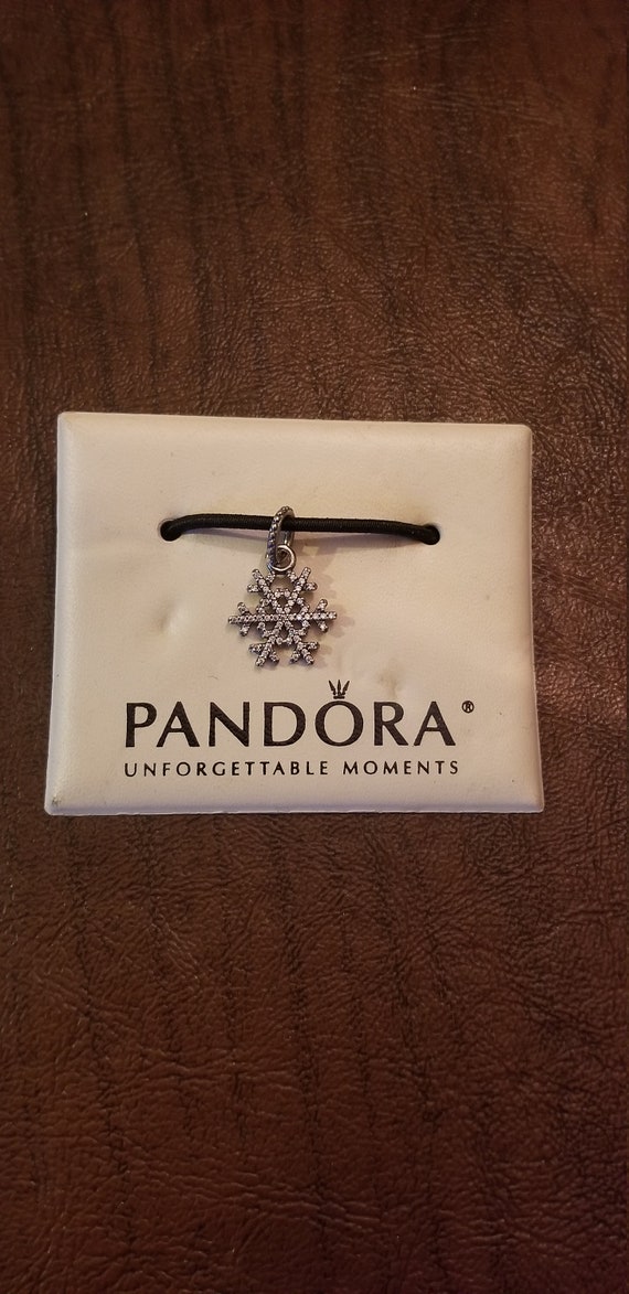 Retired Pandora Snowflake Charm or Pendant, Sterli