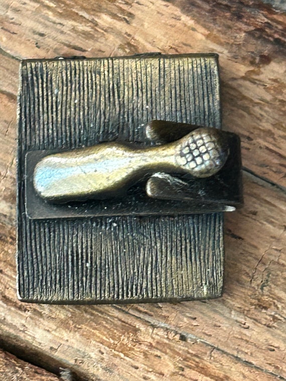 Small rectangular brass colored Once A Knight Is … - image 4