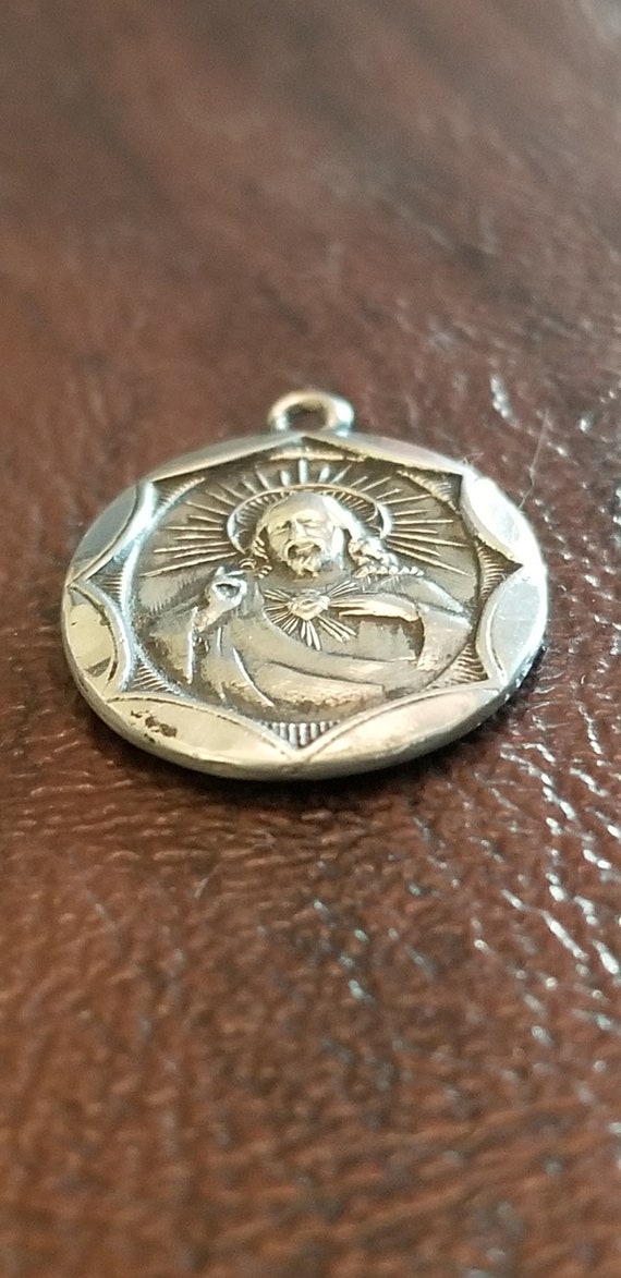 Vintage Chapel Sterling Silver Sacred Heart Medal… - image 7