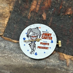 Vintage 1976 original Jimmy Carter From Peanuts to President watch face only from Goober Time Co, for parts