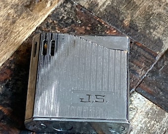 Vintage Maruman Halley DL-6 Piezo-Electric Lighter, silver tone cigarette lighter