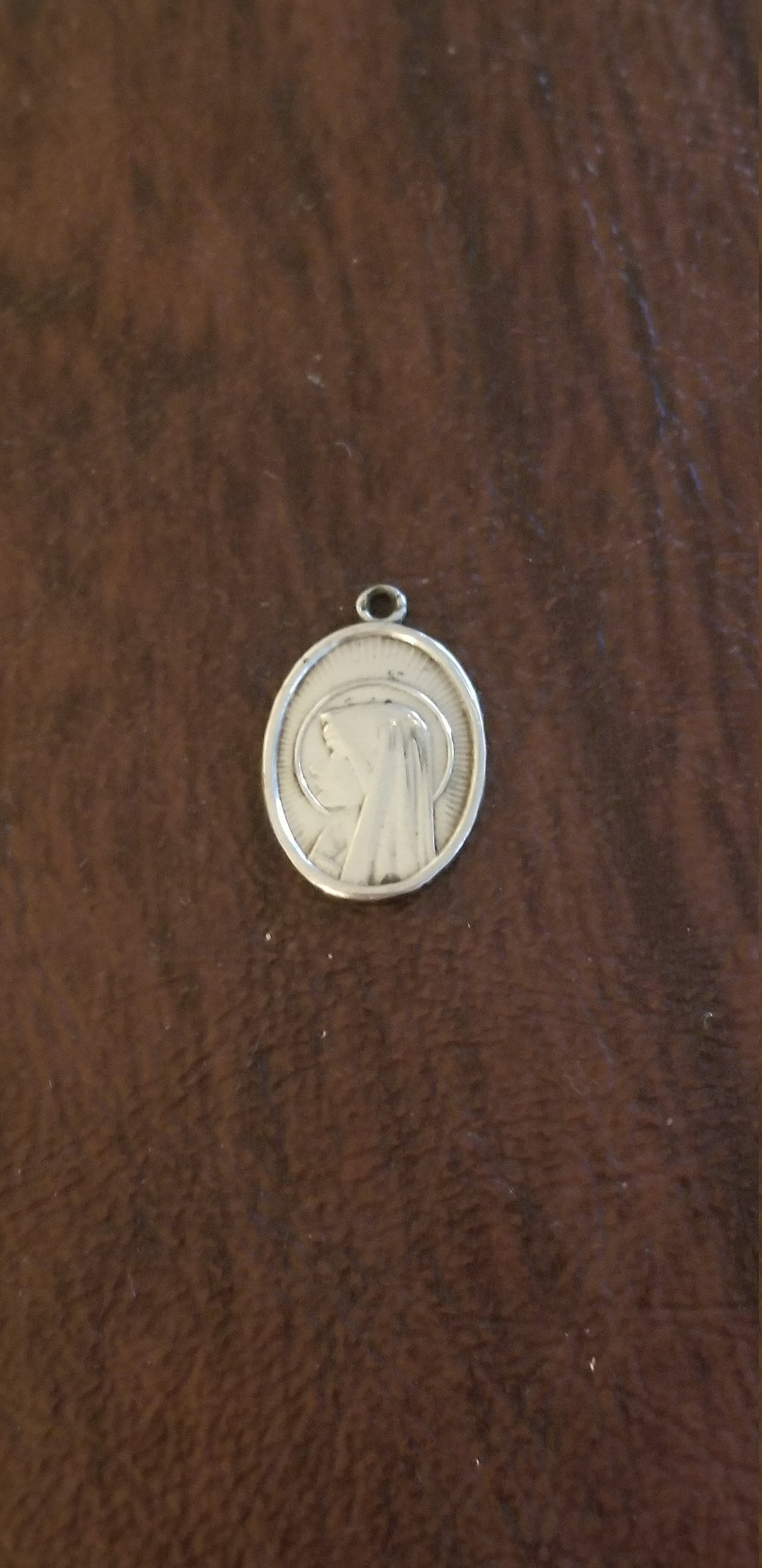 Vintage French 800 Silver Virgin Mary Medal, Our Lady of Lourdes, L ...