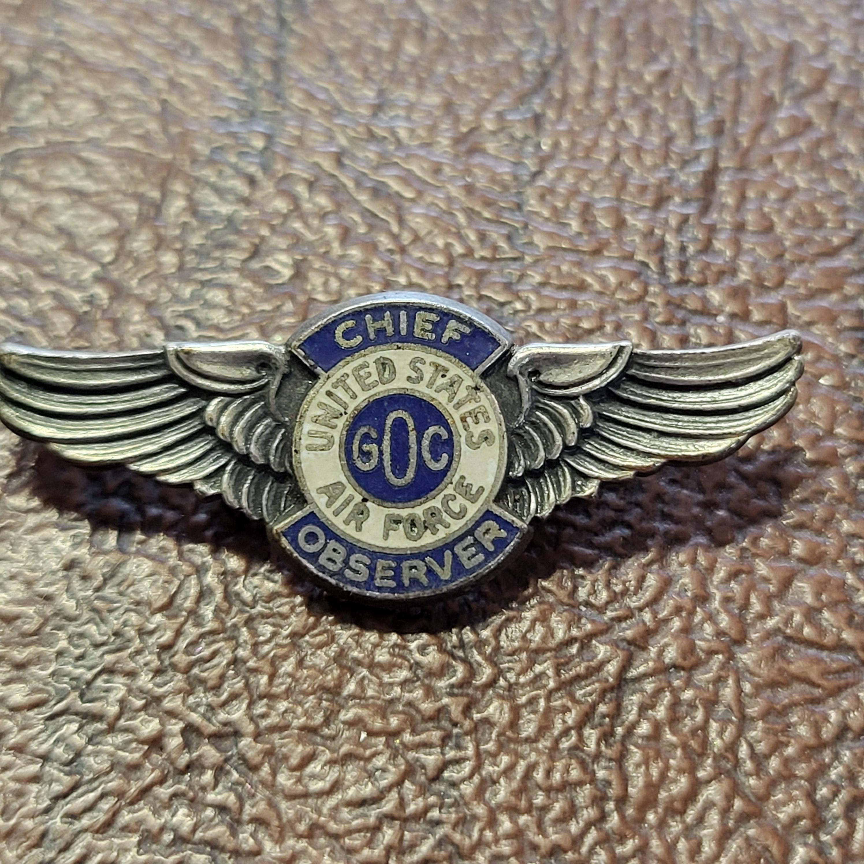 Vintage Pair of U.S. Air Force Ground Observer Corps Pins, GOC Merit ...