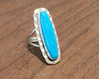 Vintage Running Bear Trading Sterling Silver and Turquoise Ring, Native American  Turquoise Ring, Size 6 Modern Style Turquoise Ring