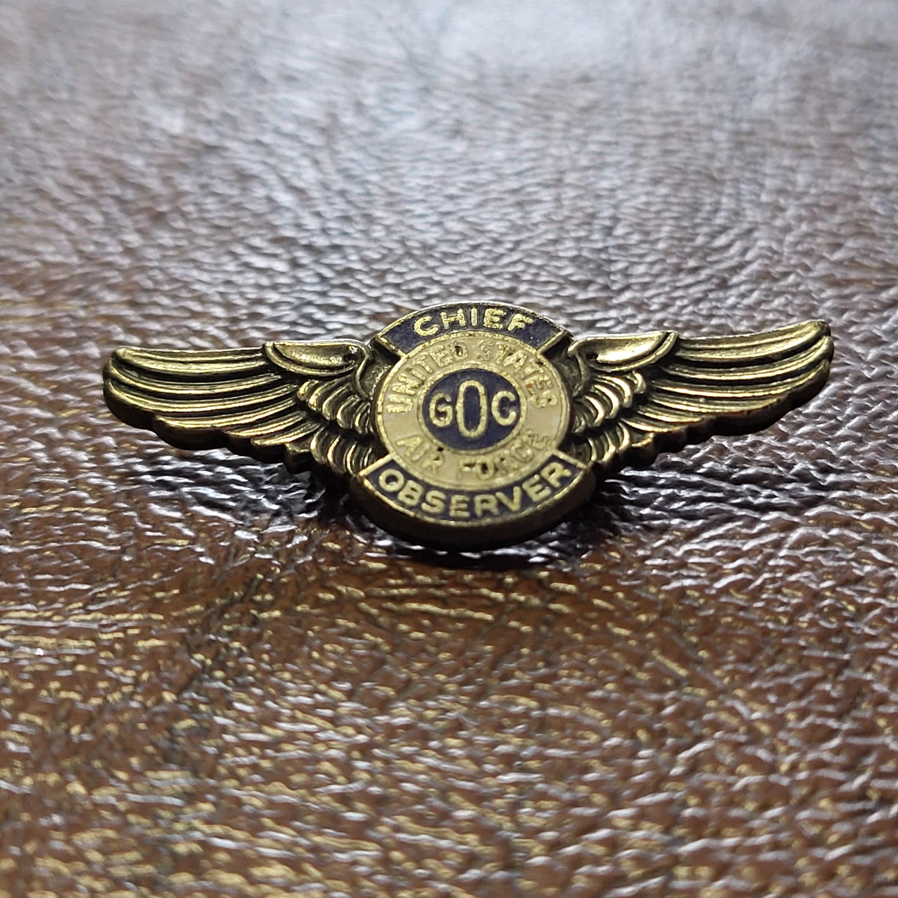 Vintage Pair of U.S. Air Force Ground Observer Corps Pins, GOC Merit ...