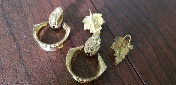 Vintage Lot of Clip and Screw Back Earrings, 8 Pa… - image 3