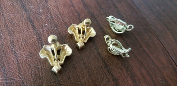 Vintage Lot of Clip and Screw Back Earrings, 8 Pa… - image 5