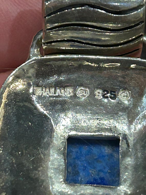925 sterling silver statement square flower slide… - image 6