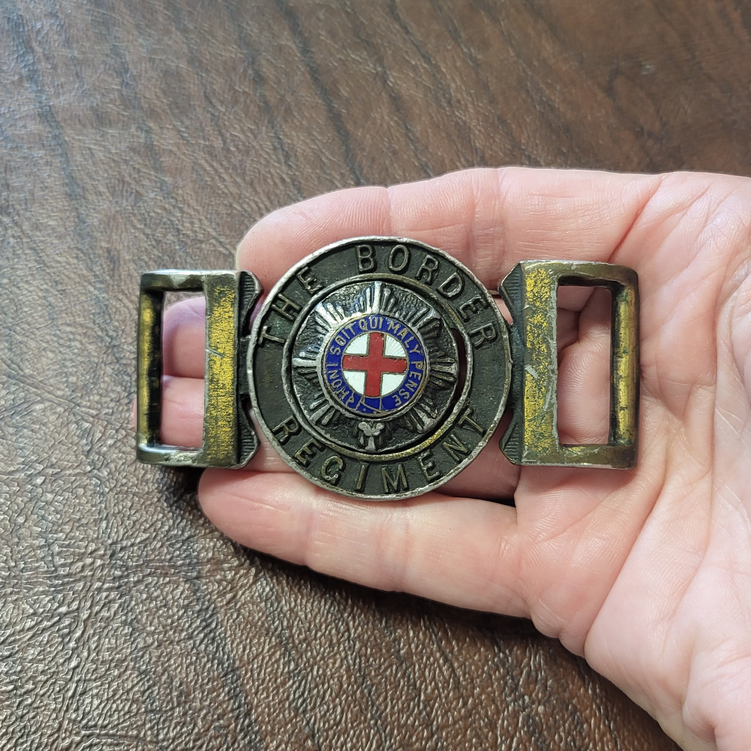 Vintage World War II Era British Border Regiment Belt Buckle 